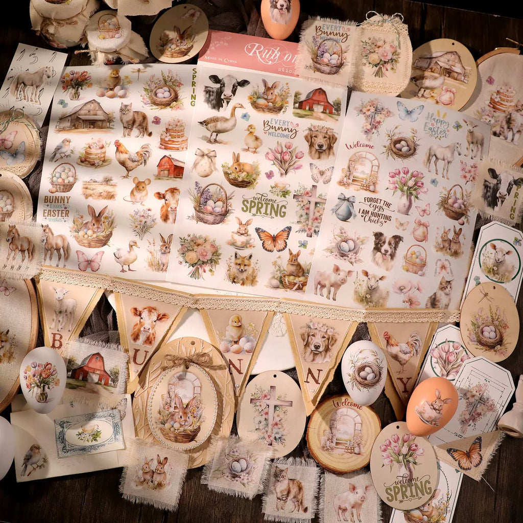 3 Sheets Rub on Stickers - Farm