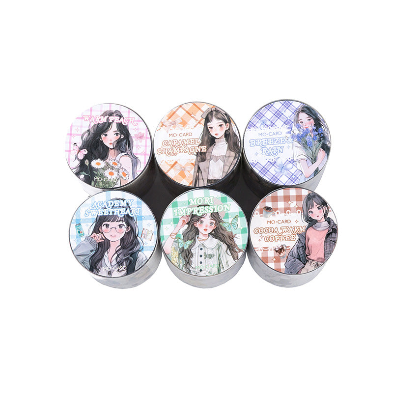 1 Roll Pre-cut Fashion Girl Washi Tape Stickers SHRC