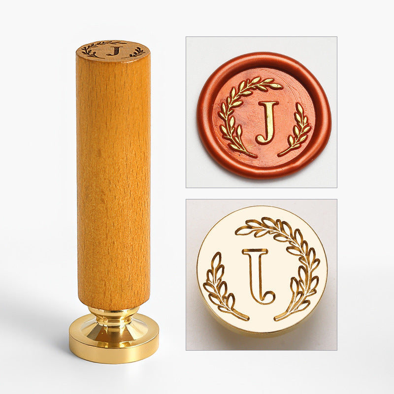 Vintage Alphabet: Wooden Handle Wax Seal Stamp Set