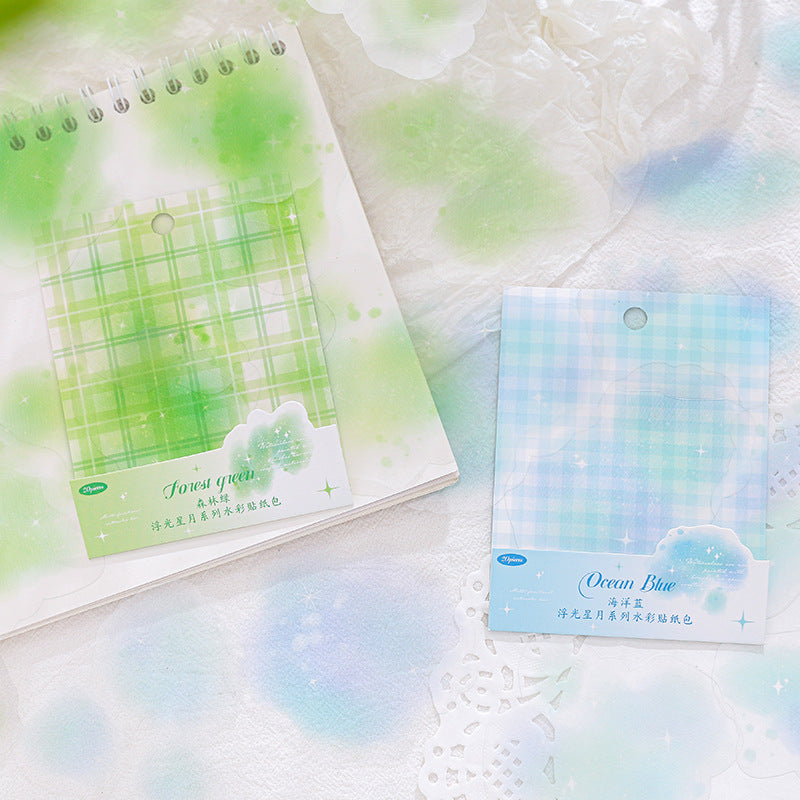 20 Pcs Watercolor Nebula Celestial PET Stickers