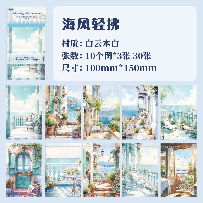 30 Pcs Window Themed  Scrapbook Paper FJYY