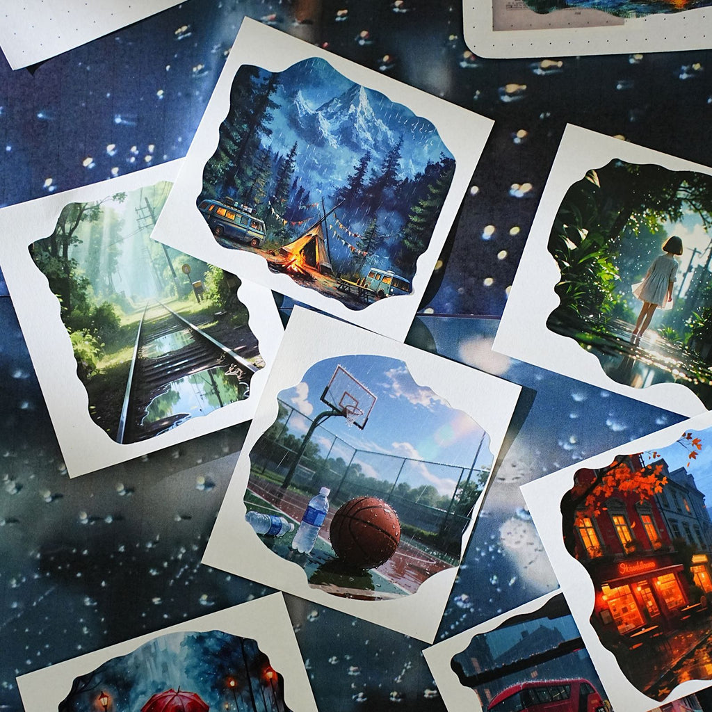 40 Pcs Rainny Themed Stickers YAXL