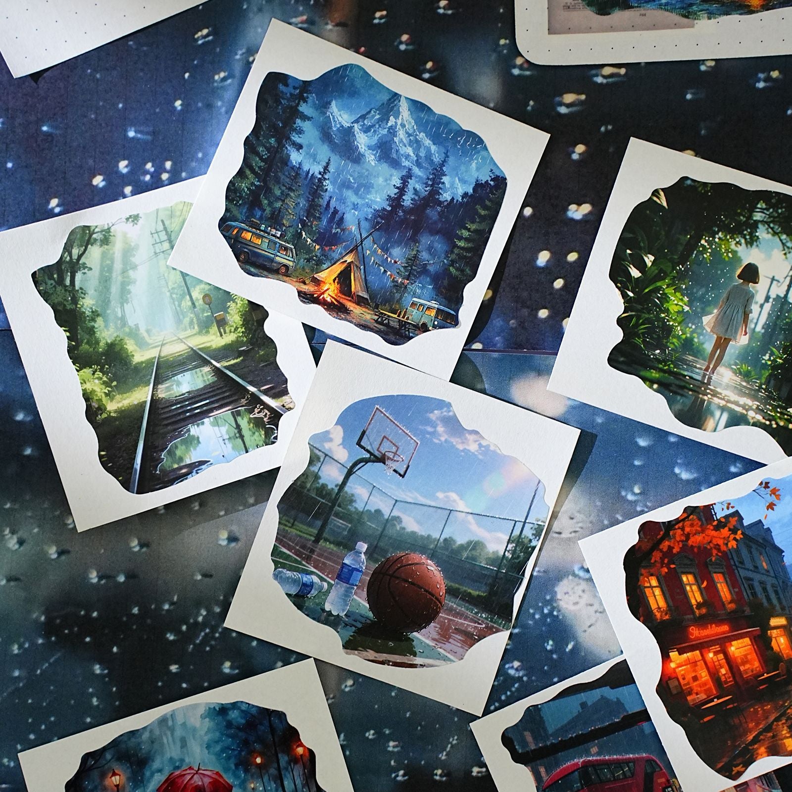 40 Pcs Rainny Themed Stickers YAXL