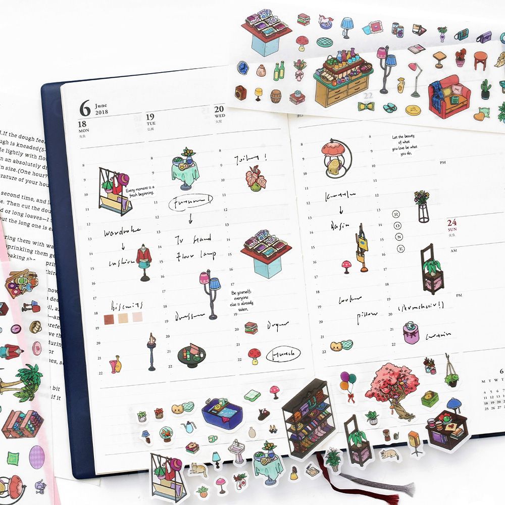 6 Pcs Life Style Planner Washi Stickers SHWD
