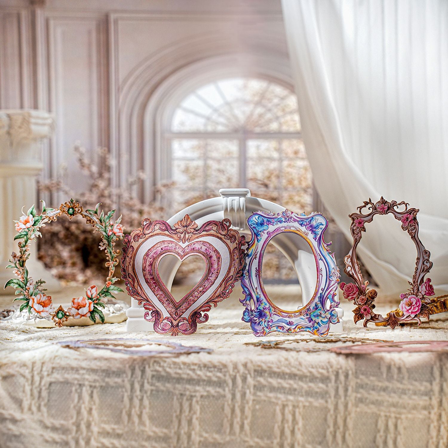 15 Pcs Vintage Floral Frame Stickers LKKJK