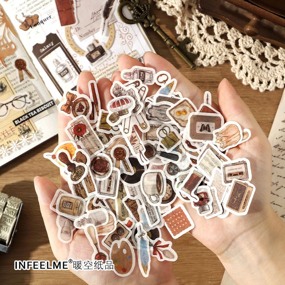 100 Pcs Vintage PET Stickers JWGB