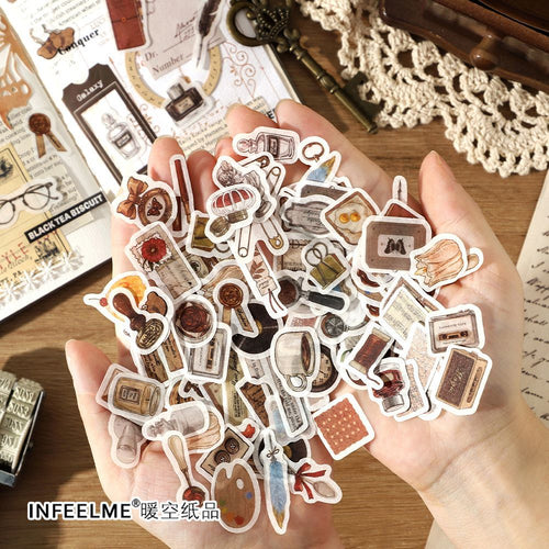 100 Pcs Vintage PET Stickers JWGB