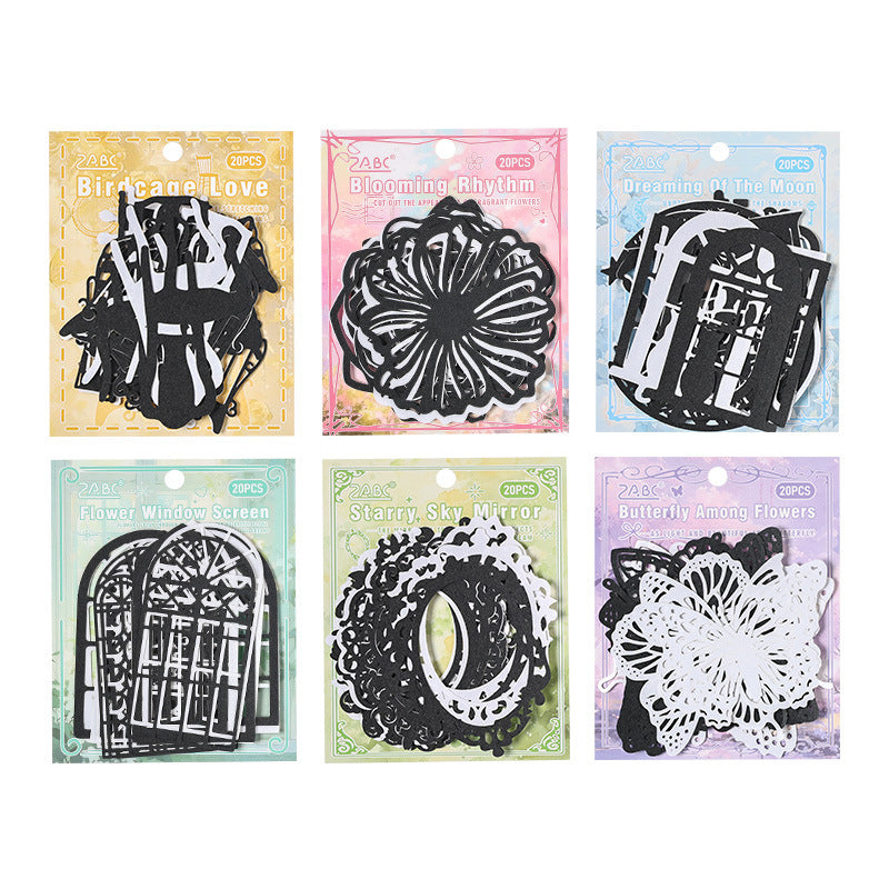 20 Pcs Hollow Cutout Scrapbook Paper FSJY