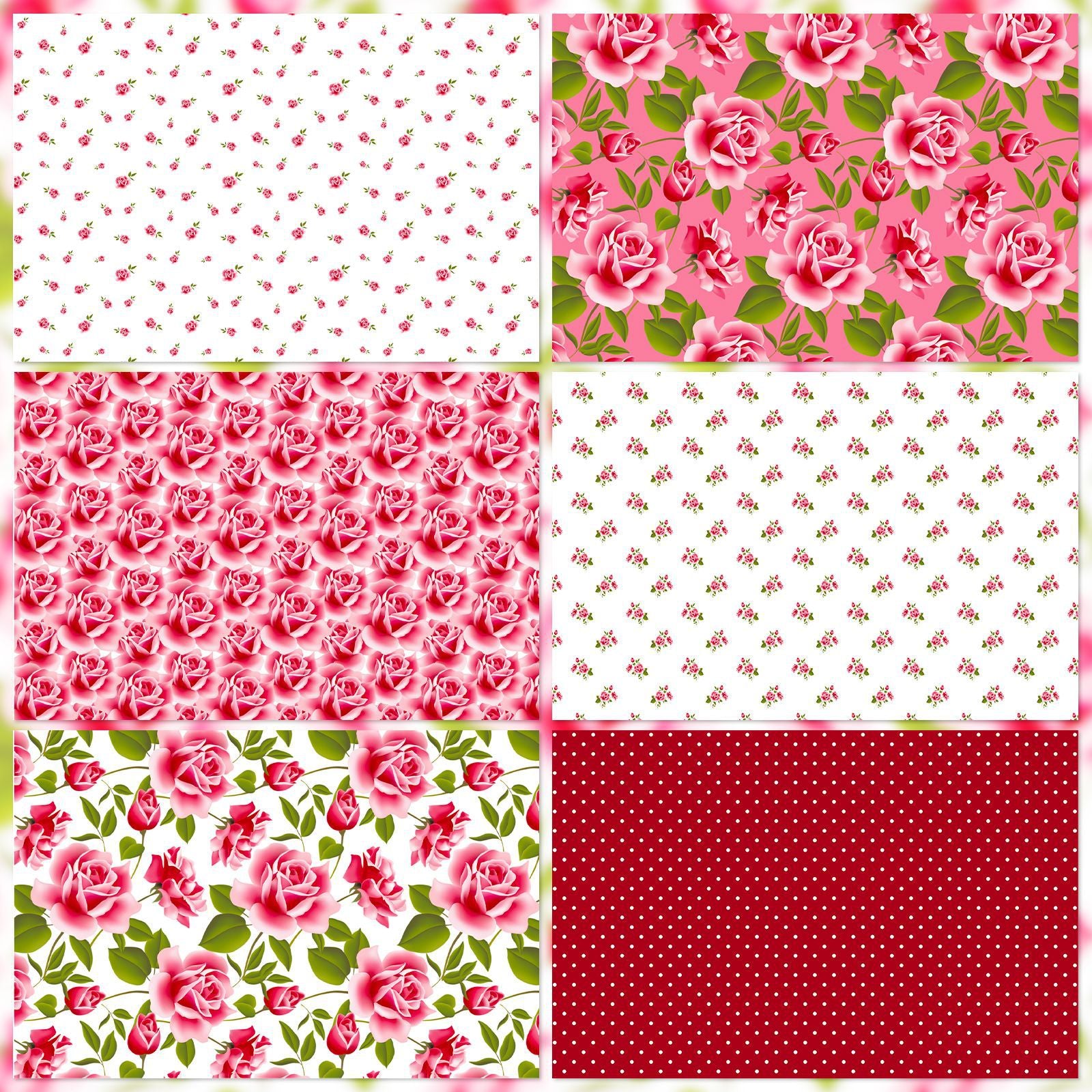6 inch Pink Rose Scrapbook Paper Pad PA267