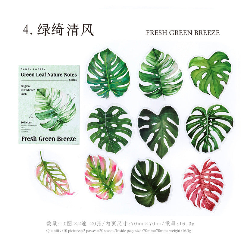 20 Pcs Big Size Leaf Stickers LYZRSZ