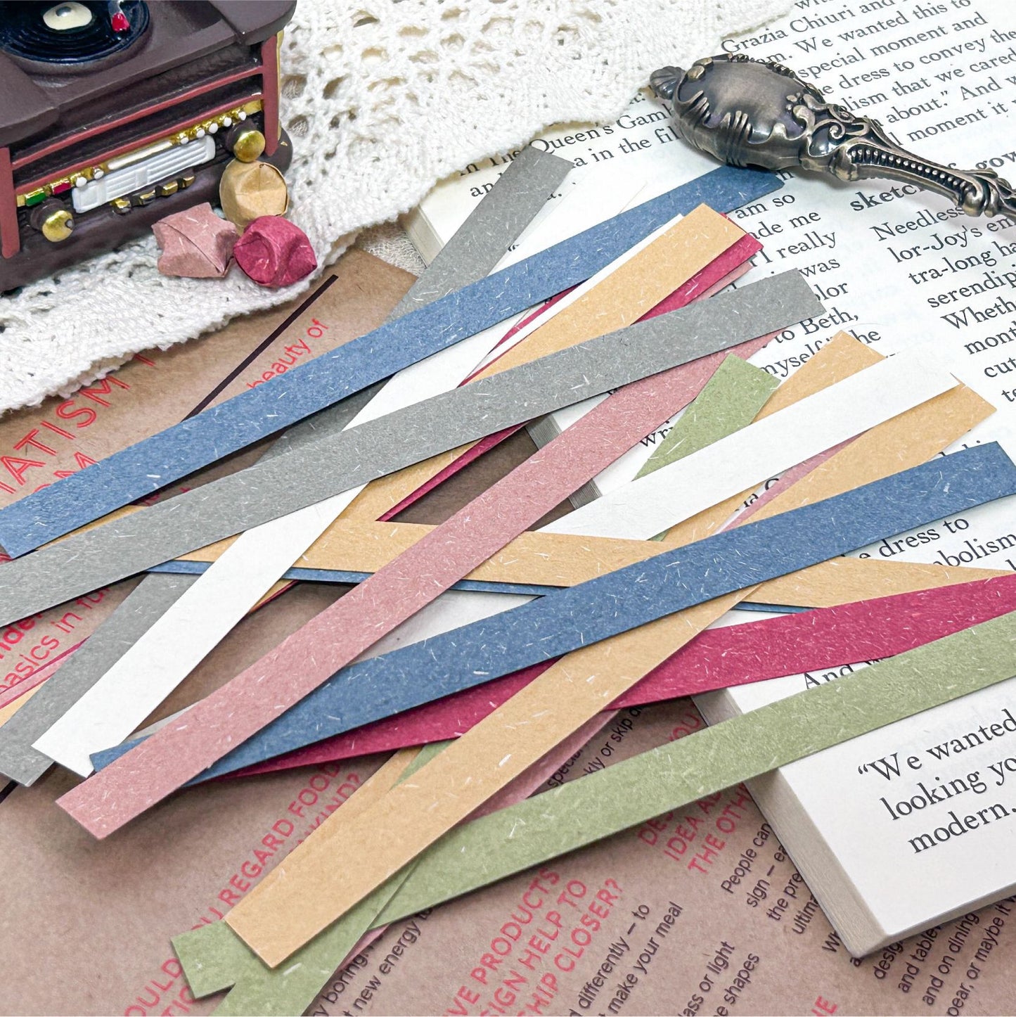 60 Pcs Long Strip Scrapbook Paper HYSJ