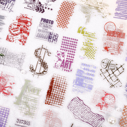 15 Pcs Vintage PET Stickers BGBC