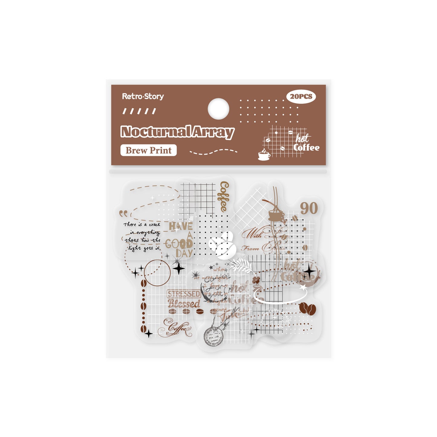 20 Pcs Creative Collage PET Stickers BYXZ