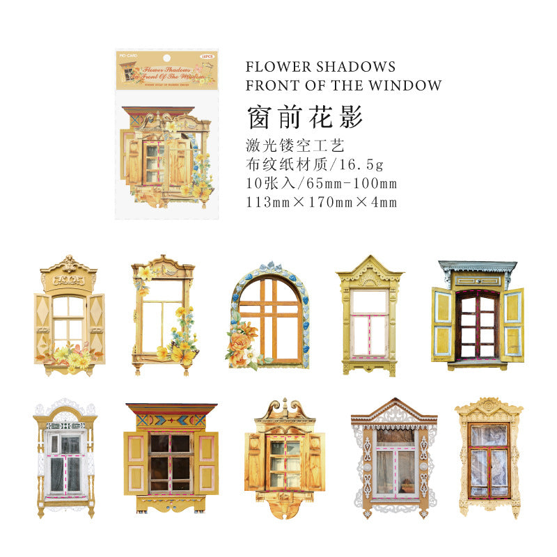 10 Pcs Creative Windows Collage Stickers HJCT