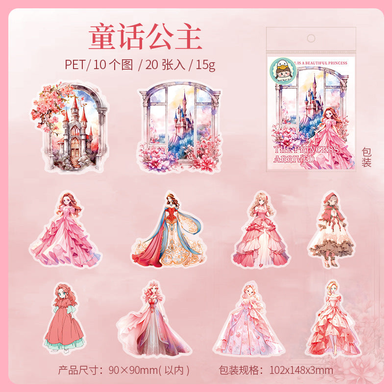 20 Pcs Princess PET Stickers GZJD