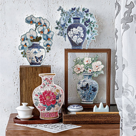 Vase Jigsaw Puzzle DIY Stickers Kit FHCM