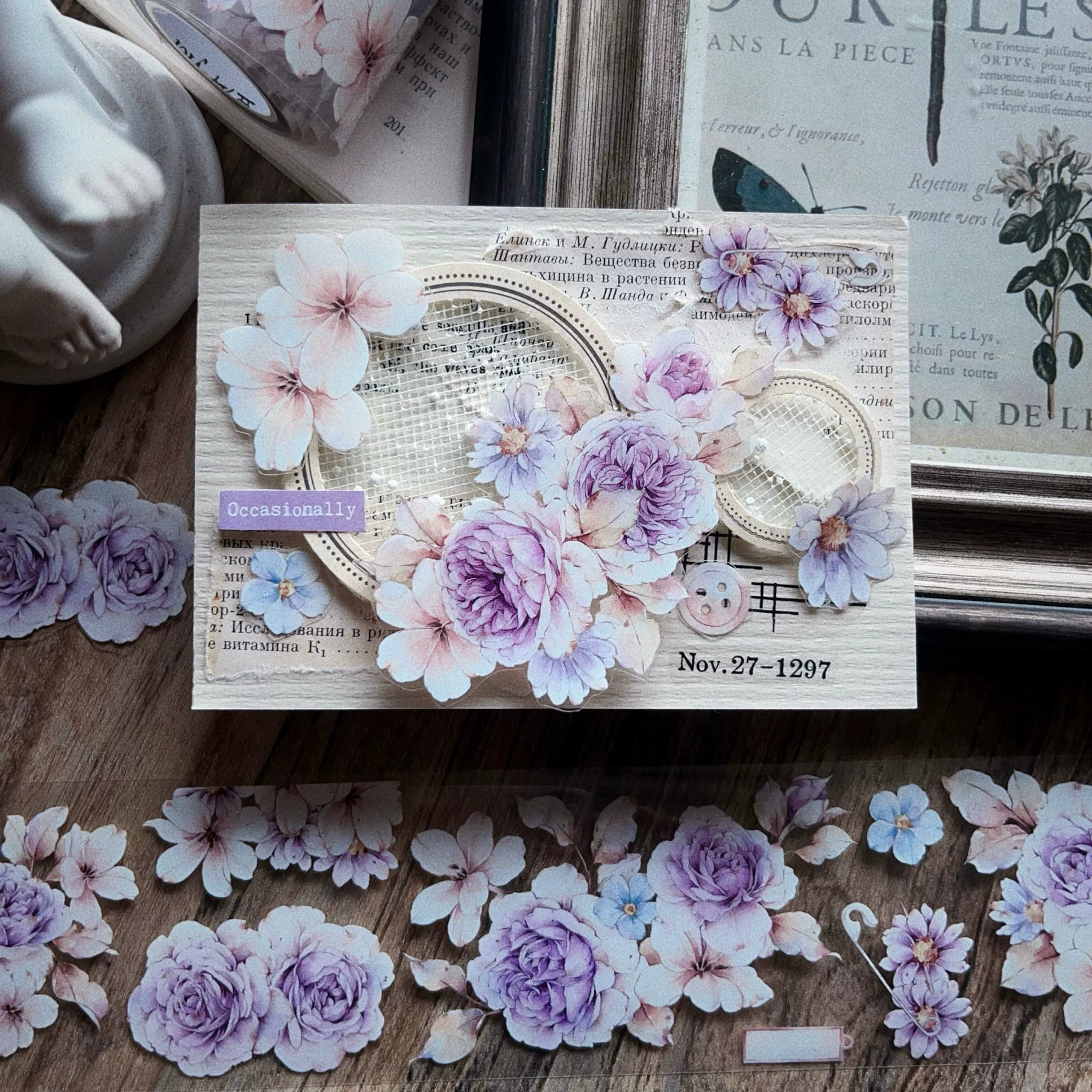 Floral Decorative Tape Rolls- Twilight Mountain Violet