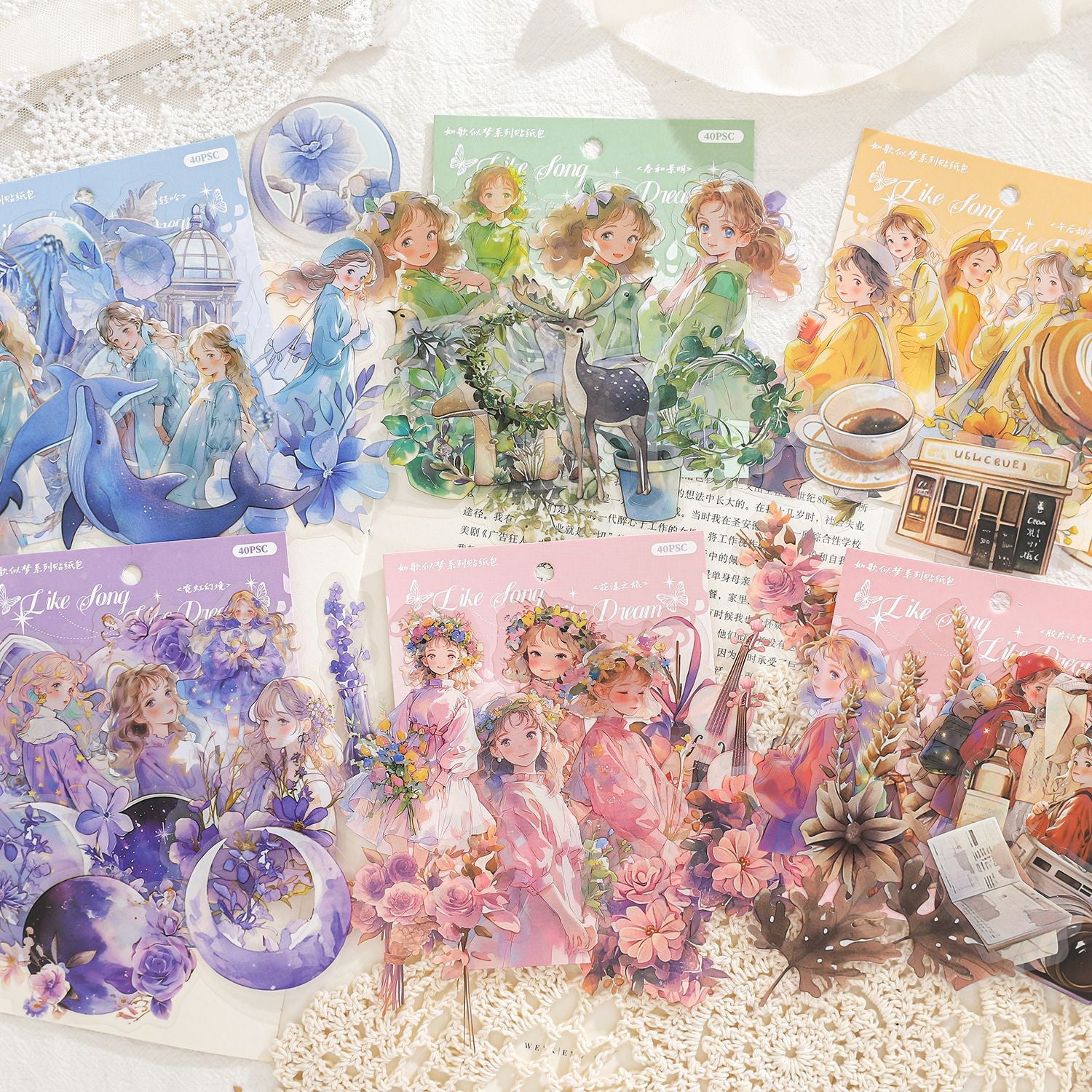 40 Pcs Fantasy PET Stickers RGSM
