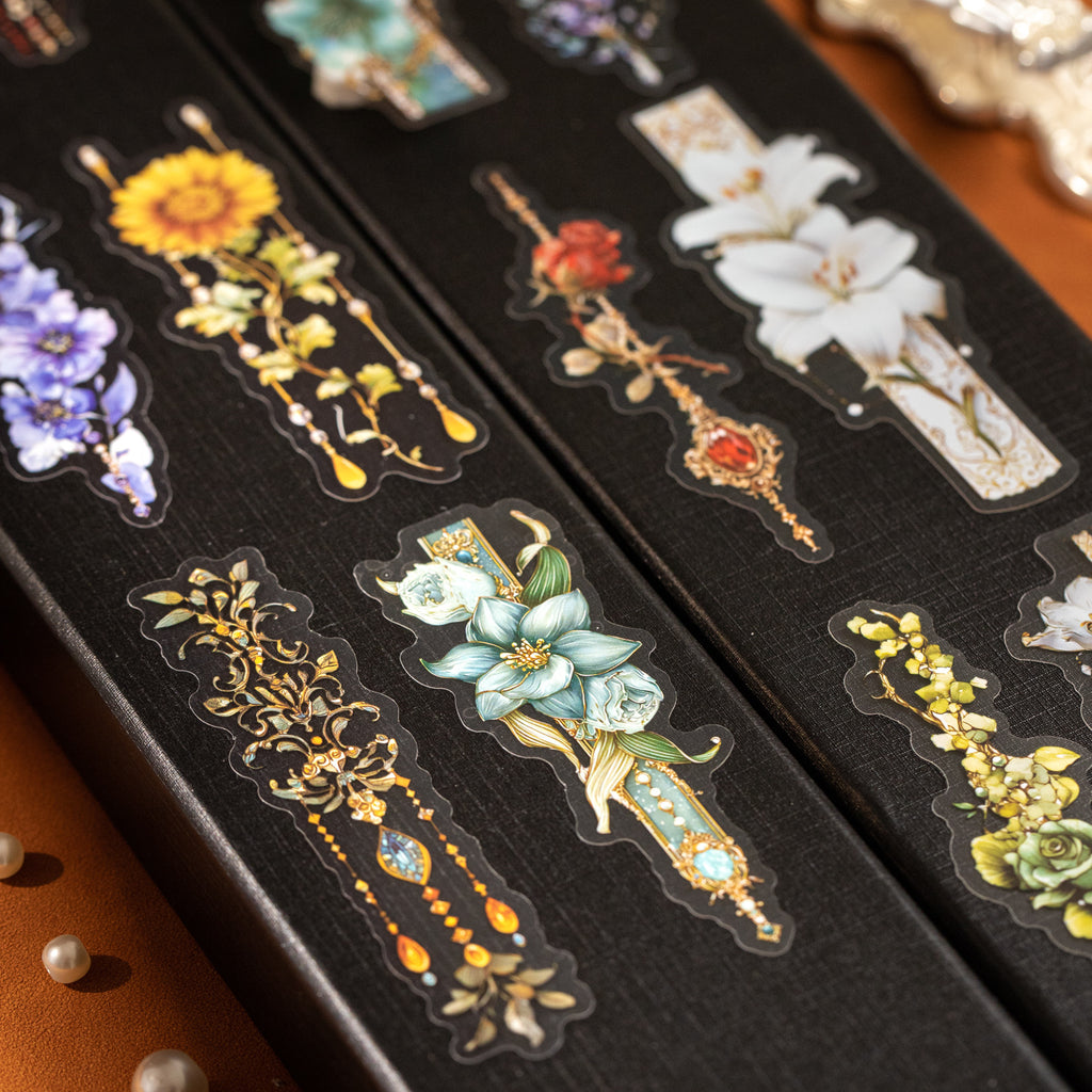 20 Pcs Floral Jewelry PET Stickers HYZS