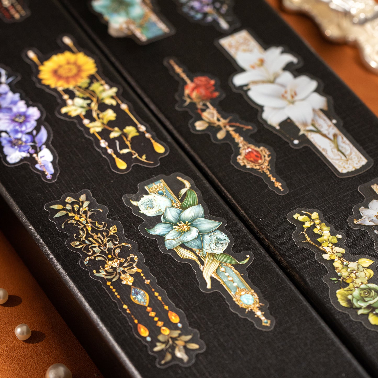 20 Pcs Floral Jewelry PET Stickers HYZS