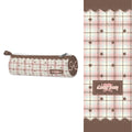 Merry Chocolate Brown Artisan Canvas Barrel Pencil Case