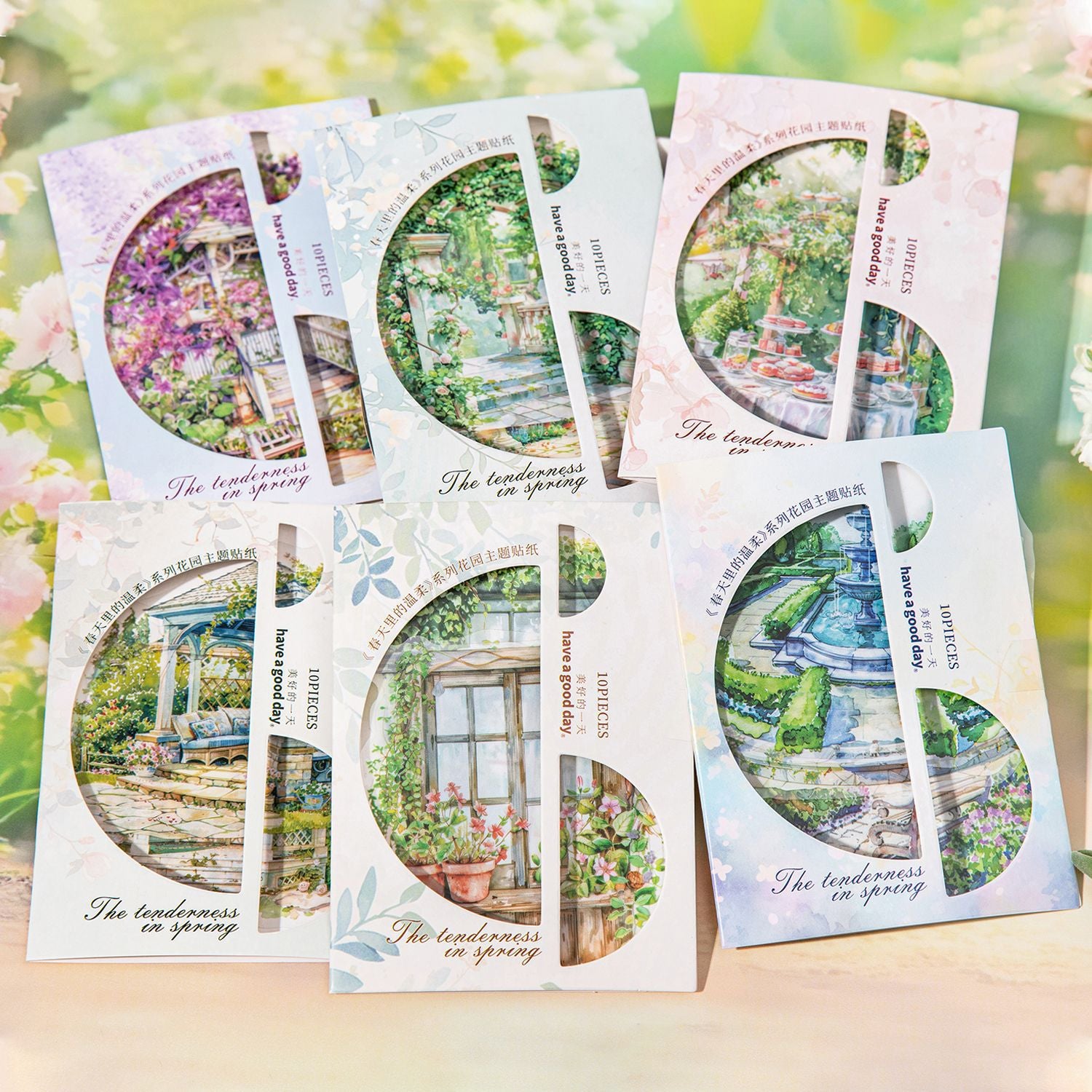 10 Pcs Garden Theme PET Stickers CTLWR