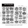2 Sheets Waterproof Rub on Stickers - Coffee Words