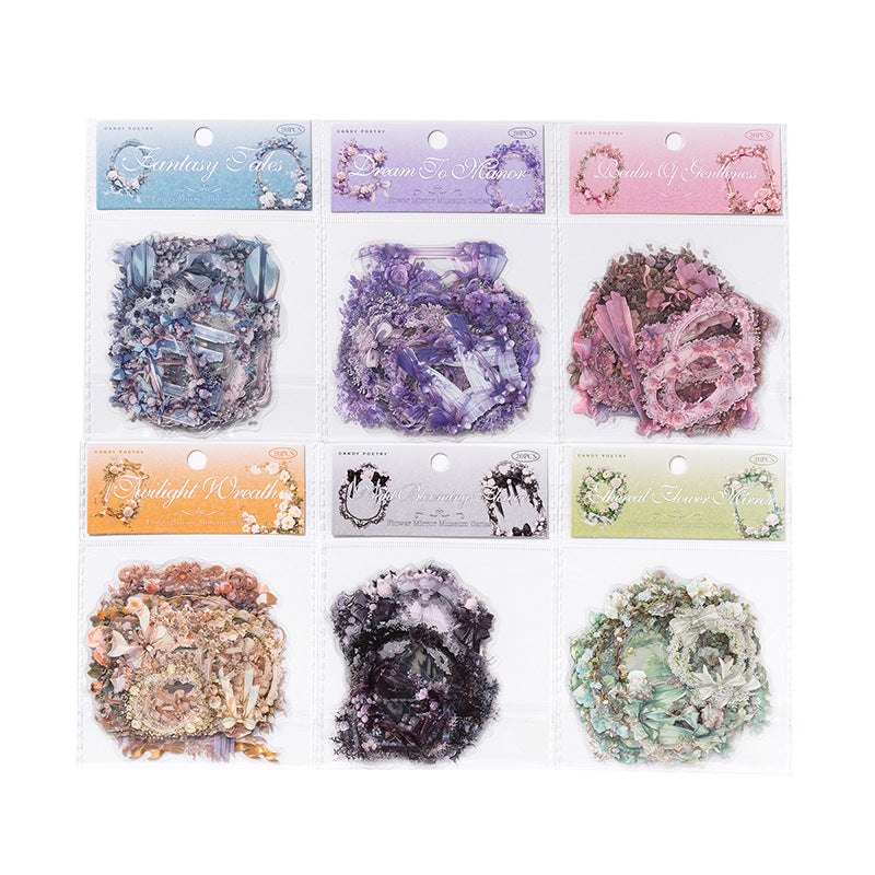 20 Pcs Floral Door PET Stickers HJBWG