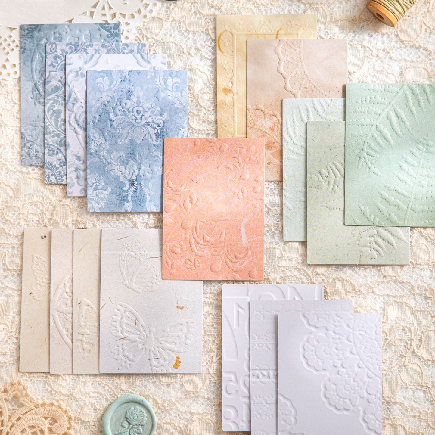 34 Sheets Embossed Paper and Scrapbook Paper CYCJ