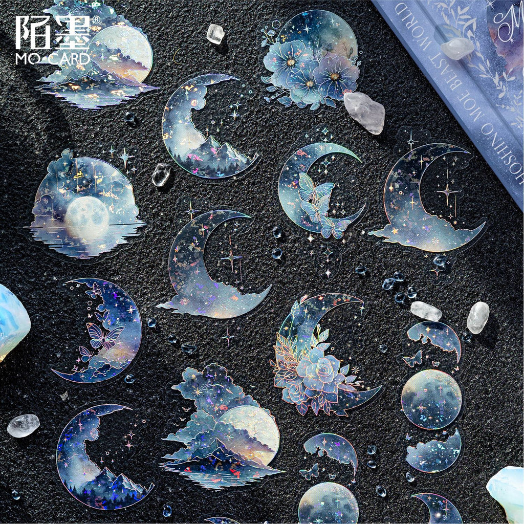 20 Pcs Galaxy Themed PET Stickers XKMY