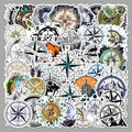 50Pcs Travel Compass Vinyl Stickers TRV21