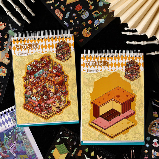 20 Sheets 3D Scene DIY Stickers Book MNRS