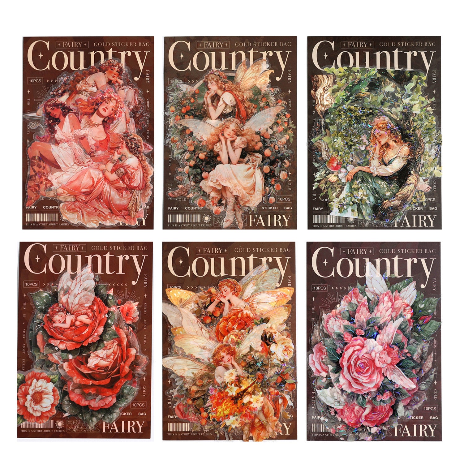 10 Pcs Fairy Theme PET Stickers JLGD