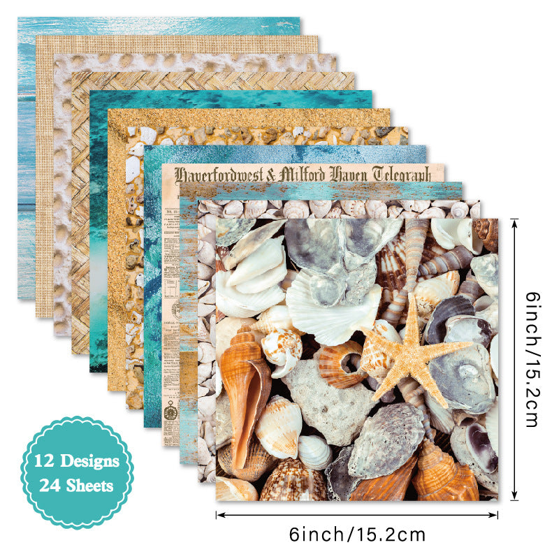 6 inch Beach Scrapbook Paper Pad SKP603