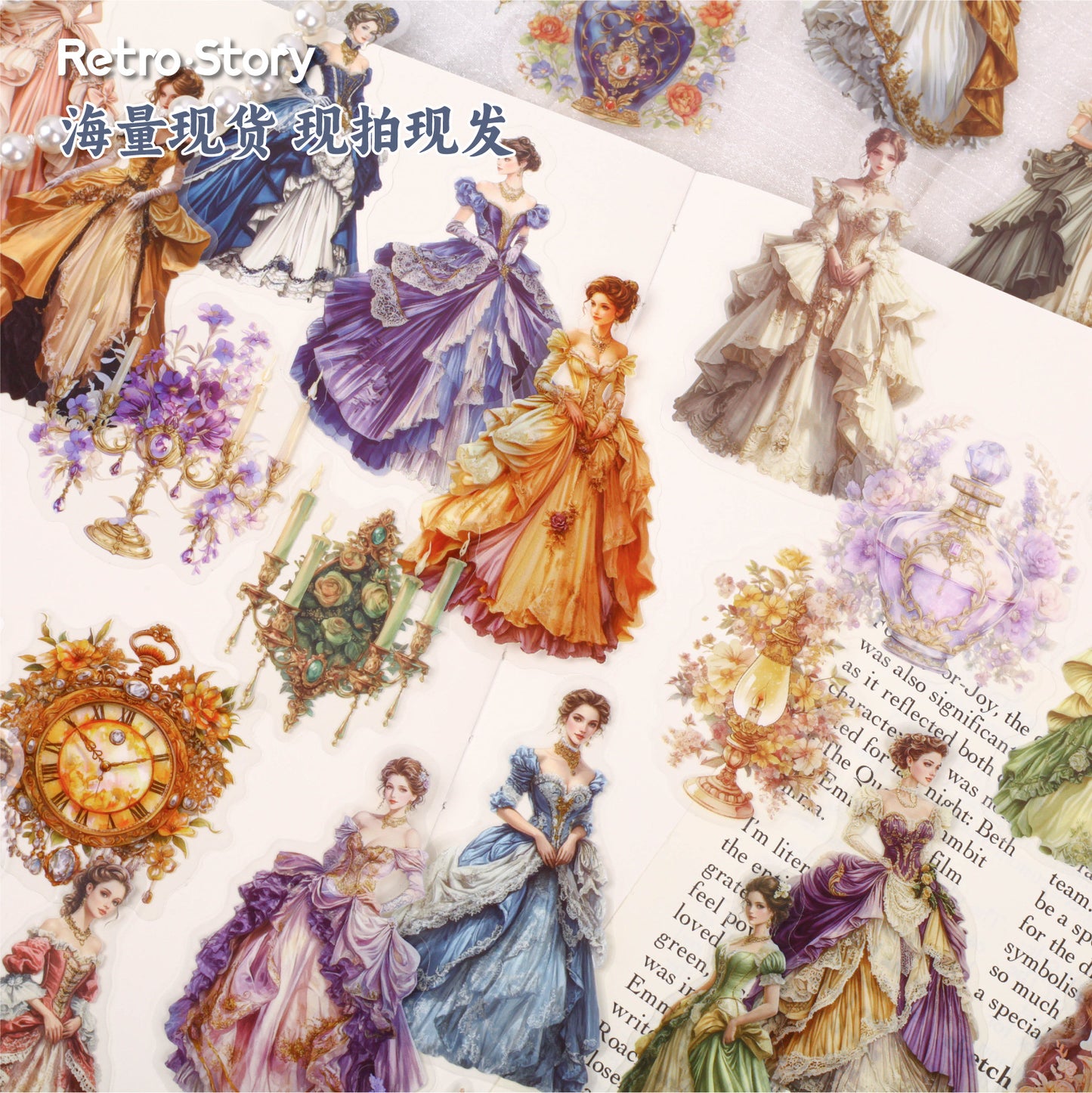 20 Pcs Vintage Lady PET Stickers QMCX