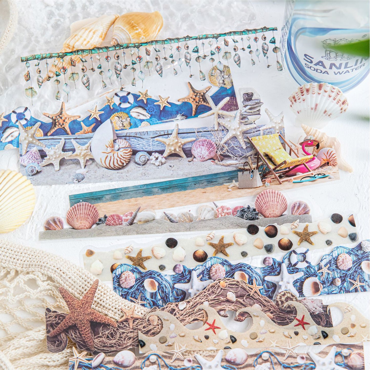 10 Pcs natural Landscape Undersea Stickers ZRBWG