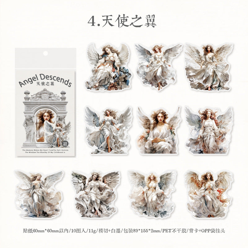 10 Pcs PET Angela Stickers JYTSJL
