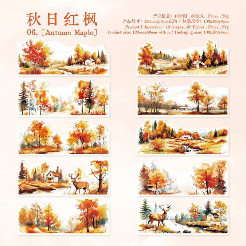 30 Pcs Landscape Stickers YZRYY