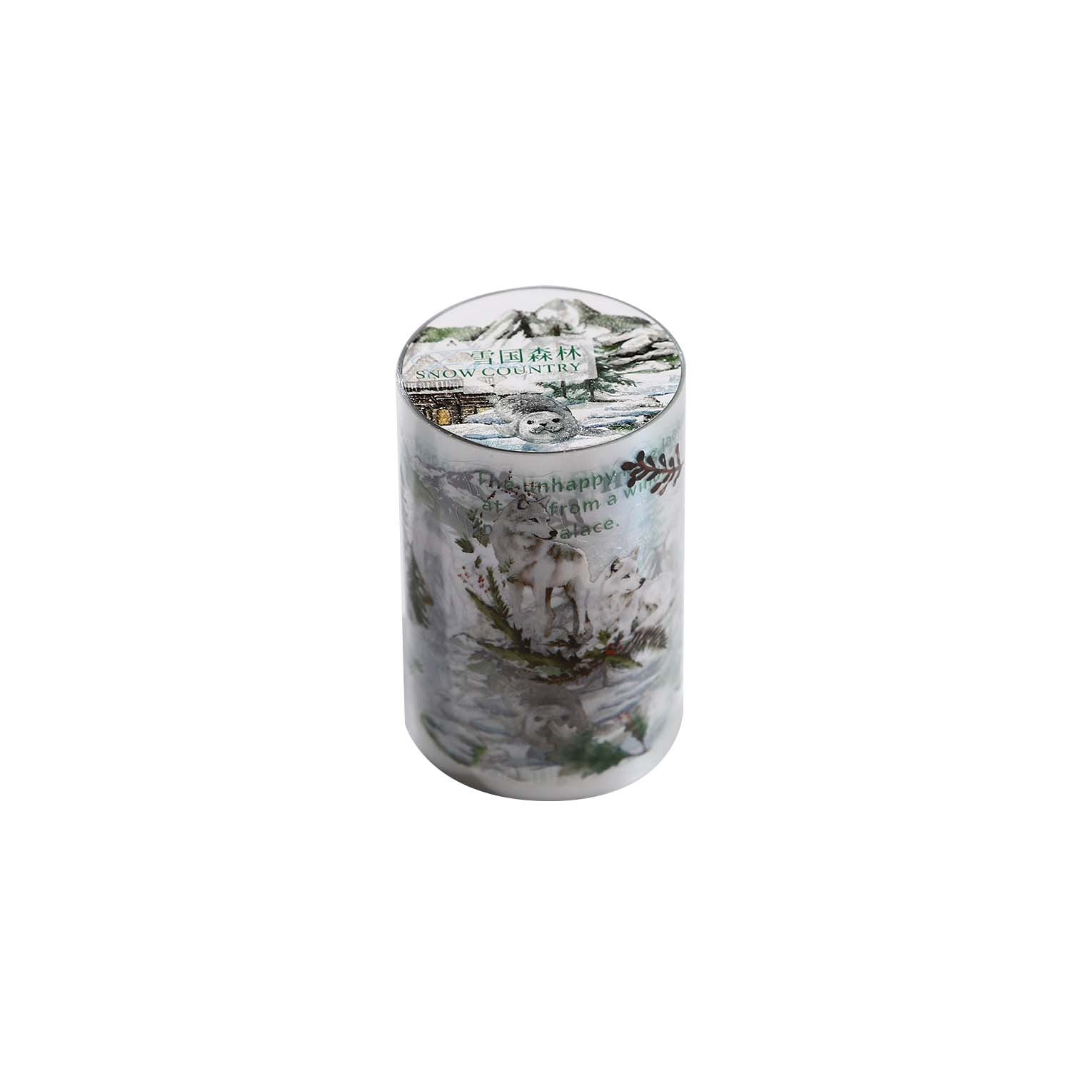 1 Roll Diecut Snow Forest Stickers Tape XGSL