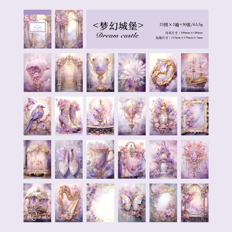 50 Pcs Fantasy Scrapbook Paper HXBKL