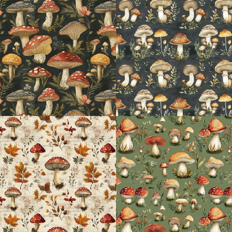 6 inch Mushroom Scrapbook Paper Pad SKP408