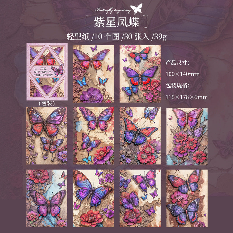 30 Pcs Butterfly Theme Scrapbook Paper HDGJ