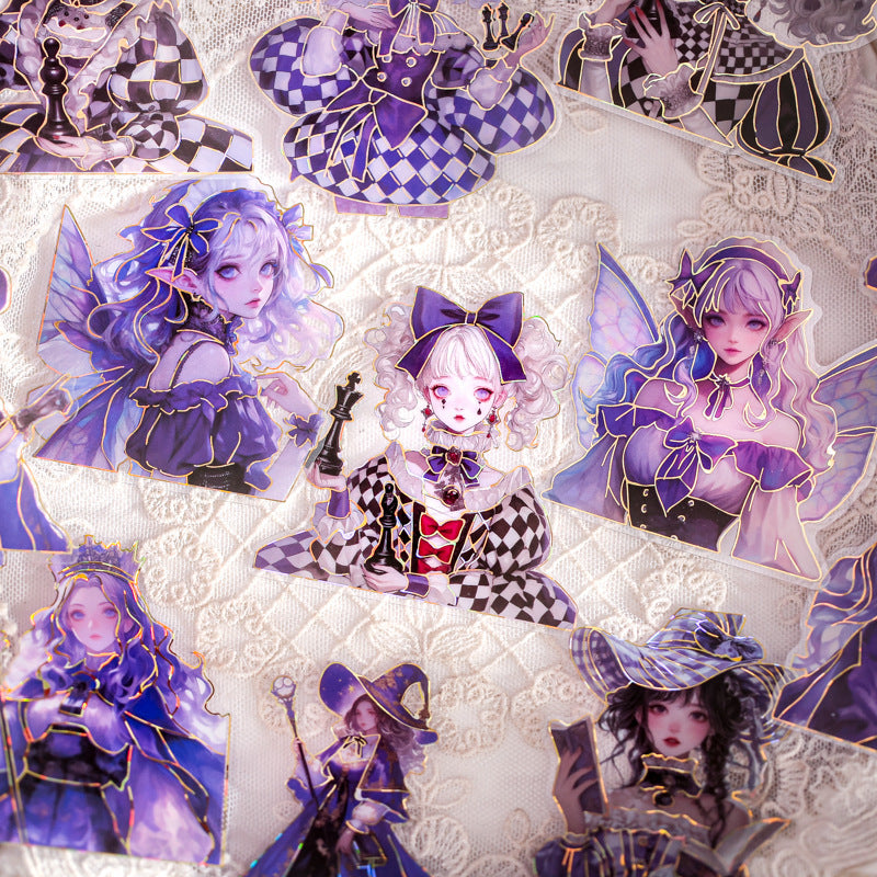 15 Pcs Fantasy Cartoon Girl PET Stickers HMHEZ