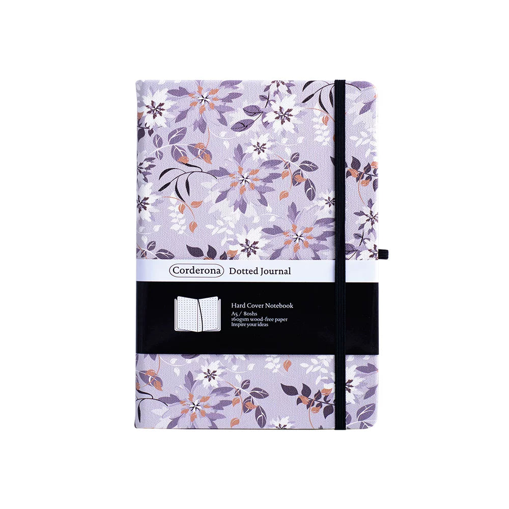 Art Series A5 Hardcover  Notebook - Grey Floral