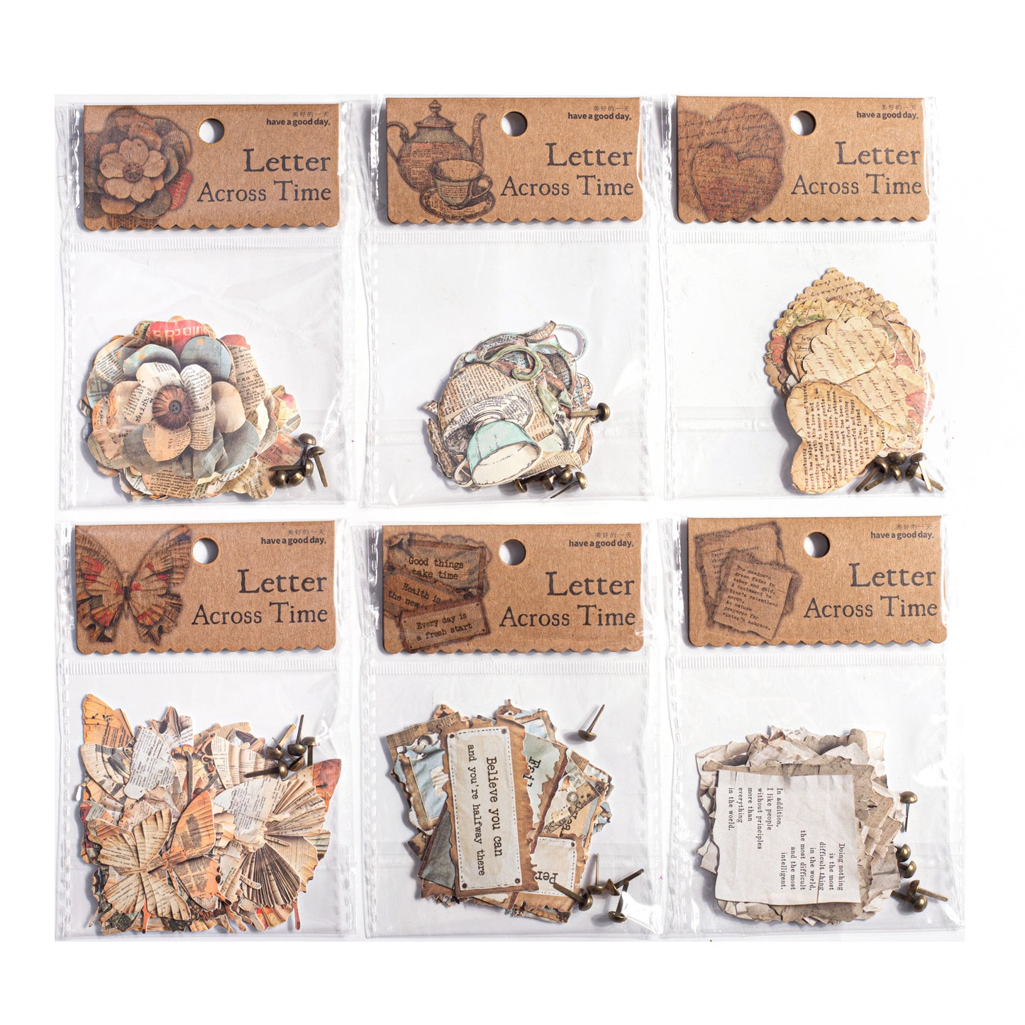20 Pcs Vintage Junk Journal Stickers CYSKDX