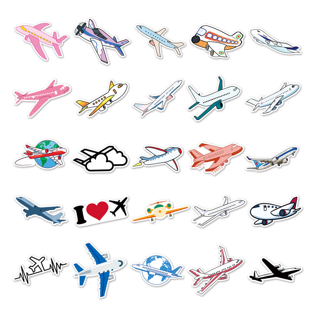 50 Pcs Vinyl Airplane Stickers FJ534