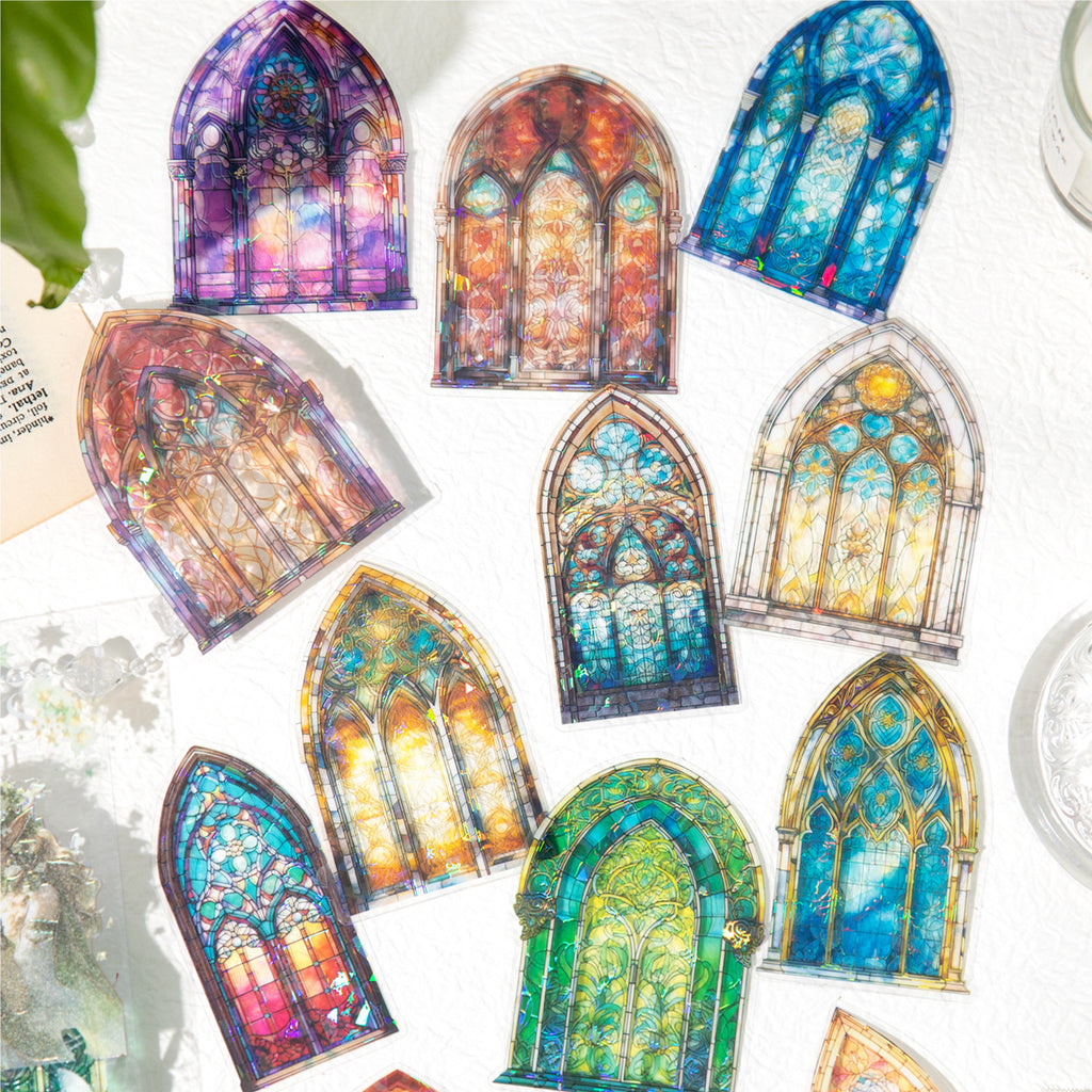 20 Pcs Shell Light Windows Stickers QCLL