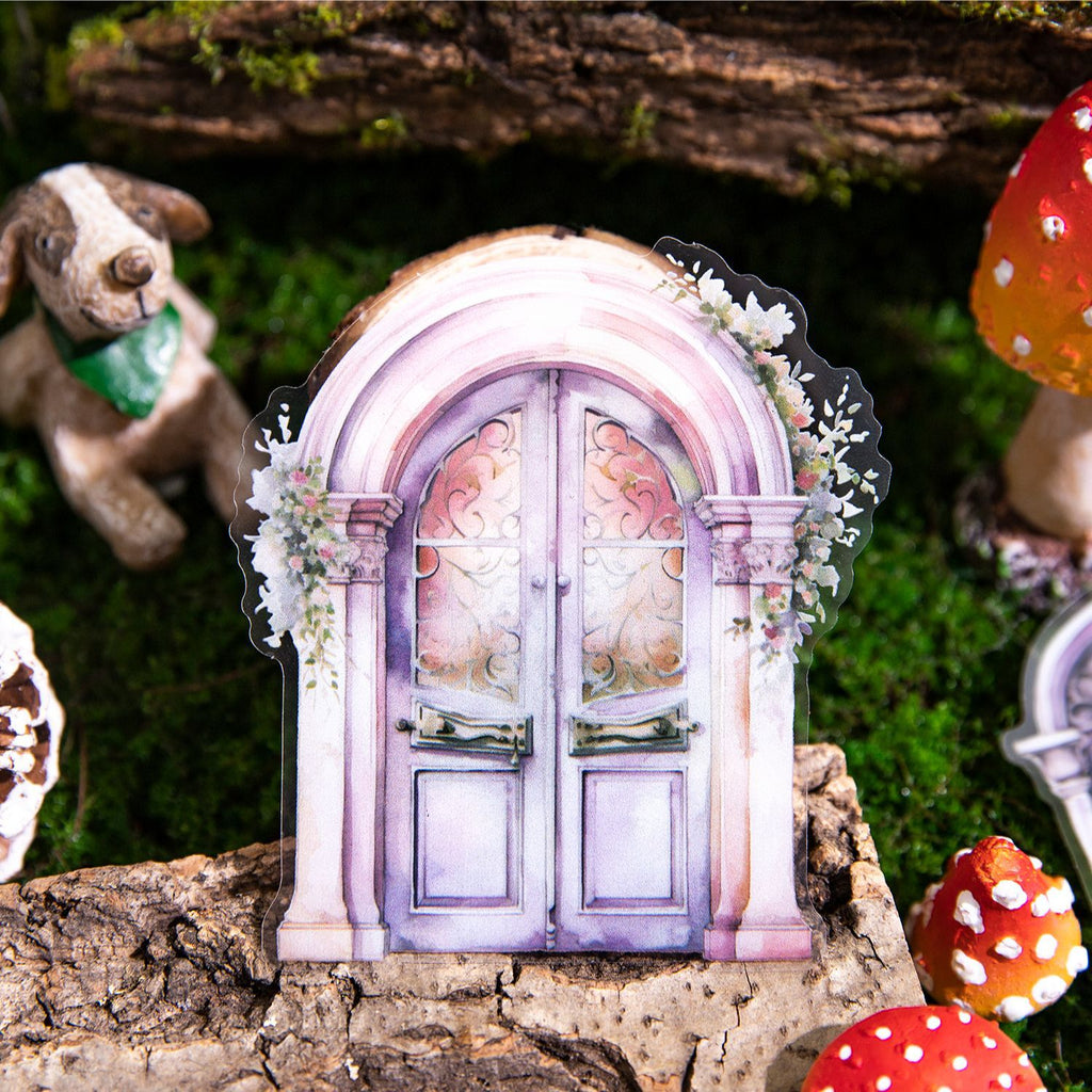 8 Pcs Wooden Door PET Stickers TYMM