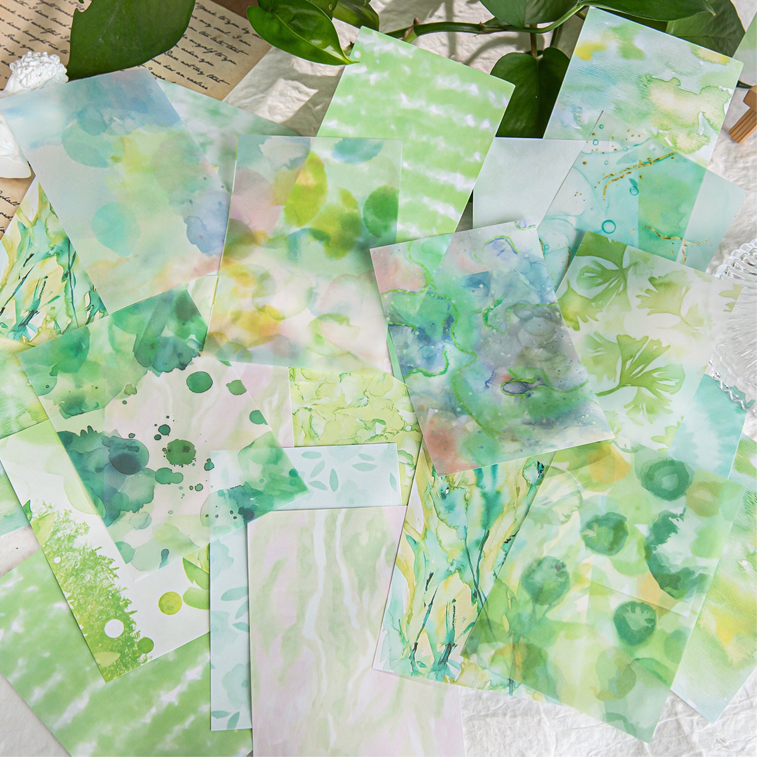 50 Sheets Watercolor Scrapbook Paper LGYC