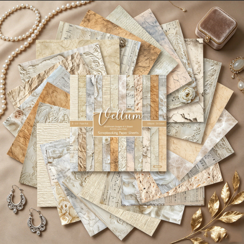 6 inch Aged Ephemera Scrapbook Paper Pad SKP612